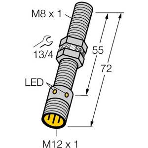 10 to 30 VDC, 8 MM Dia Barrel, Turck Inc. S4602500 Inductive Sensor, 2 MM Sensing Distance, NO/PNP Output