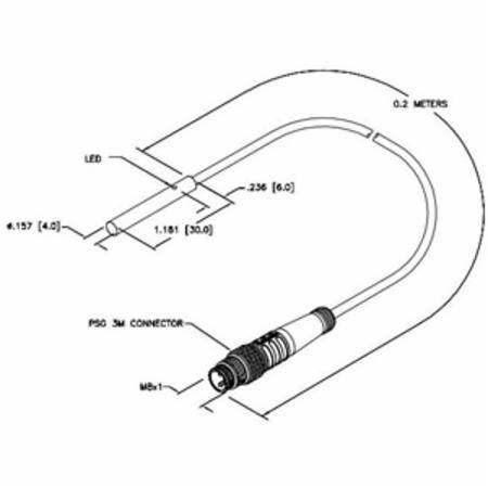 10 to 30 VDC, 4 MM Dia Barrel, Turck Inc. S4608493-1 Inductive Sensor, 1 MM Sensing Distance, NO/PNP Output