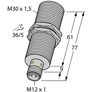 10 to 65 VDC, 30 MM Dia Barrel, Turck Inc. T4417501 Inductive Sensor, 10 MM Sensing Distance, NO Output