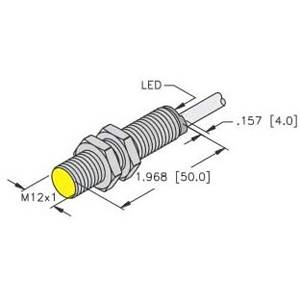 10 to 30 VDC, 12 MM Dia Barrel, Turck Inc. T4605001 Inductive Sensor, 2 MM Sensing Distance, NO/PNP Output