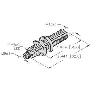 10 to 30 VDC, 12 MM Dia Barrel, Turck Inc. T4606597 Inductive Sensor, 2 MM Sensing Distance, NO/PNP Output