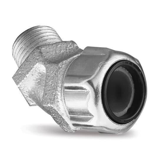 T&B® 2201 Liquidtight Strain Relief Cord Connector, 1/2 in Trade, 1/4 to 3/8 in Cable Openings, Malleable Iron, Zinc Plated