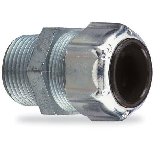 T&B® 2523 Ranger® Liquidtight Strain Relief Cord Connector, 1/2 in Trade, 0.45 to 0.56 in Cable Openings, Die Cast Zinc, Zinc Plated