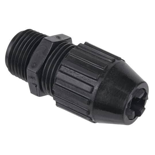 T&B® Black Beauty® 2671 Liquidtight Strain Relief Cord Connector, 3/8 in Trade, 0.125 to 0.275 in Cable Openings, Nylon