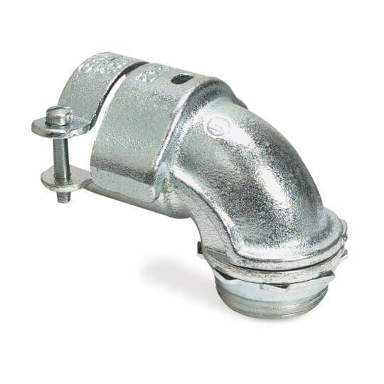 T&B® 276 Non-Insulated Squeeze Conduit Connector, 2 in Trade, 2-1/8 to 2-1/2 in Cable Openings, For Use With Armored Cable and Flexible Metal Conduits, Malleable Iron, Zinc Plated