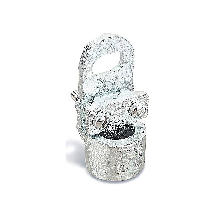 Blackburn® E-Z Ground® 3951 Non-Insulated Conduit Hub Ground Clamp, 1-1/4 in Trade, 8 to 4/0 AWG Conductor, Thread Connection, Malleable Iron