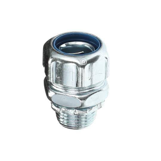 T&B® 5232 Non-Insulated Straight Conduit Connector, 1/2 in Trade, Steel, Chromate Coated/Electro-Zinc Plated
