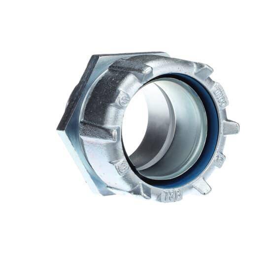T&B® 5239 Non-Insulated Straight Conduit Connector, 3 in Trade, Steel, Chromate Coated/Electro-Zinc Plated