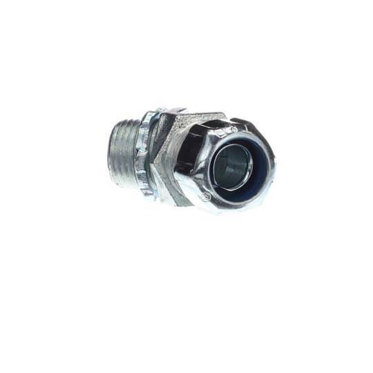 T&B® 5241 Non-Insulated Conduit Connector, 3/8 in Trade, 45 deg, Malleable Iron, Chromate Coated/Electro-Zinc Plated
