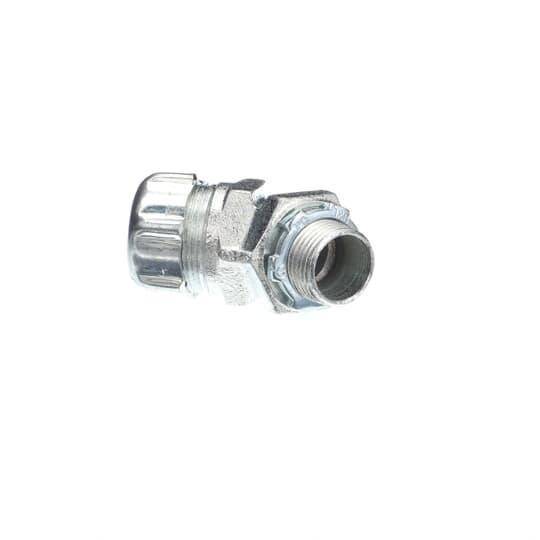 T&B® 5242 Non-Insulated Conduit Connector, 1/2 in Trade, 45 deg, Malleable Iron, Chromate Coated/Electro-Zinc Plated