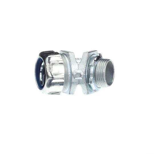 T&B® 5243 Non-Insulated Conduit Connector, 3/4 in Trade, 45 deg, Malleable Iron, Chromate Coated/Electro-Zinc Plated