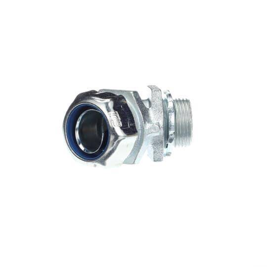 T&B® 5243 Non-Insulated Conduit Connector, 3/4 in Trade, 45 deg, Malleable Iron, Chromate Coated/Electro-Zinc Plated