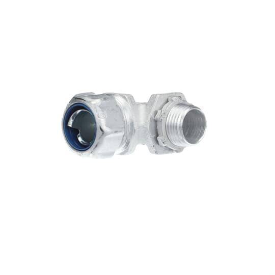 T&B® 5252AL Non-Insulated Conduit Connector, 1/2 in Trade, 90 deg, Aluminum, Clear Chromate Coated/Zinc Plated
