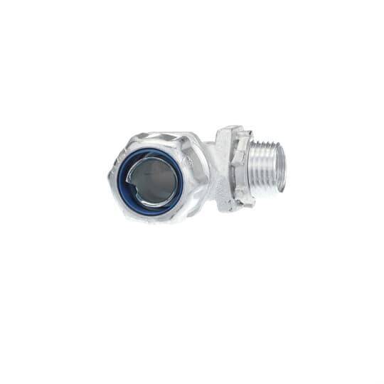 T&B® 5252AL Non-Insulated Conduit Connector, 1/2 in Trade, 90 deg, Aluminum, Clear Chromate Coated/Zinc Plated