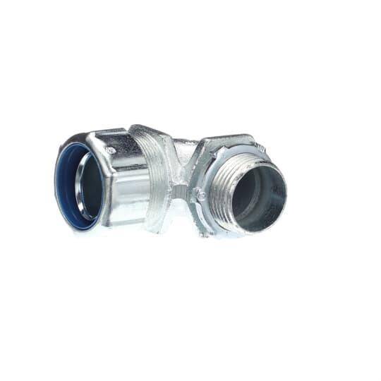 T&B® 5254 Non-Insulated Conduit Connector, 1 in Trade, 90 deg, Malleable Iron, Chromate Coated/Electro-Zinc Plated