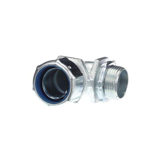 T&B® 5254 Non-Insulated Conduit Connector, 1 in Trade, 90 deg, Malleable Iron, Chromate Coated/Electro-Zinc Plated