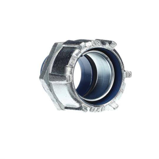 T&B® 5337 Insulated Straight Conduit Connector, 2 in Trade, Malleable Iron, Chromate Coated/Electro-Zinc Plated