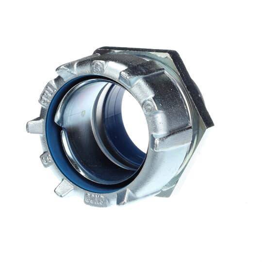 T&B® 5339 Insulated Straight Conduit Connector, 3 in Trade, Malleable Iron, Chromate Coated/Electro-Zinc Plated