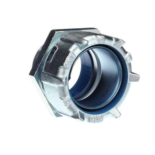 T&B® 5339 Insulated Straight Conduit Connector, 3 in Trade, Malleable Iron, Chromate Coated/Electro-Zinc Plated