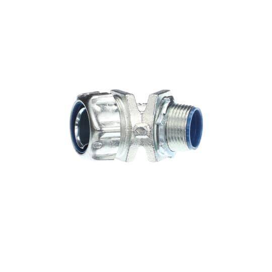 T&B® 5343 Insulated Conduit Connector, 3/4 in Trade, 45 deg, Malleable Iron, Chromate Coated/Electro-Zinc Plated