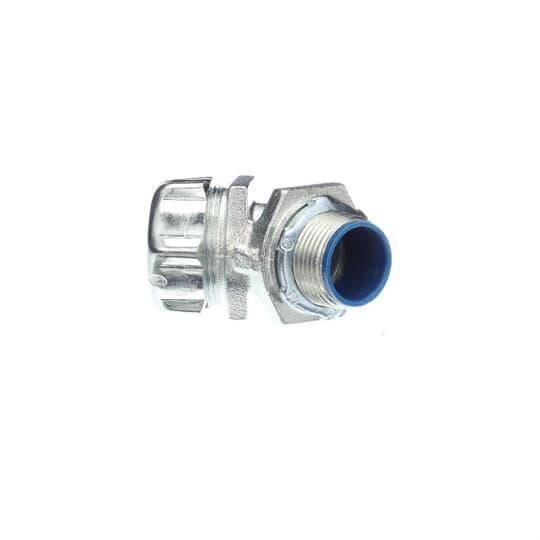 T&B® 5343 Insulated Conduit Connector, 3/4 in Trade, 45 deg, Malleable Iron, Chromate Coated/Electro-Zinc Plated