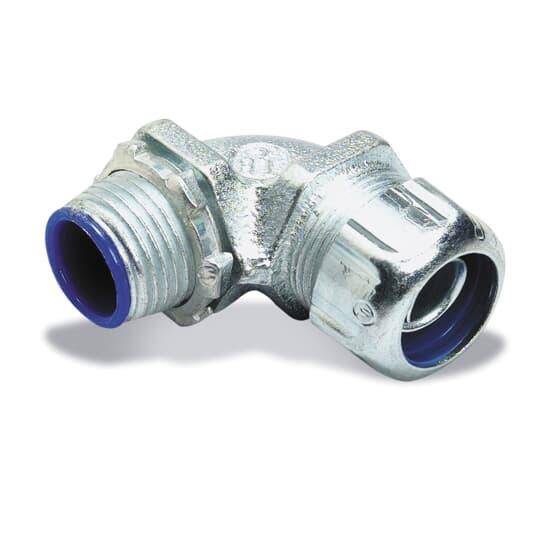 T&B® 5259 Non-Insulated Conduit Connector, 3 in Trade, 90 deg, Malleable Iron, Chromate Coated/Electro-Zinc Plated