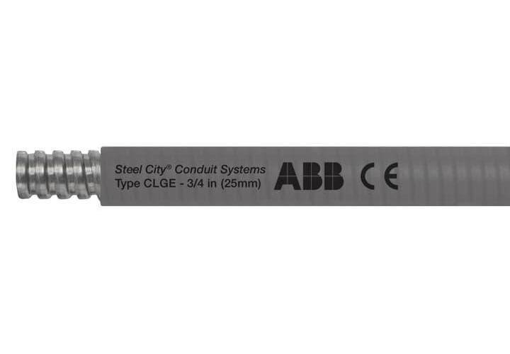 T&B® Industrial Fitting Steel City® CLGES01G-C Type CLGE Liquid Tight Flexible Metal Conduit With PVC Jacket, 3/8 in Trade, 0.484 in ID x 0.71 in OD, 100 ft L, Steel