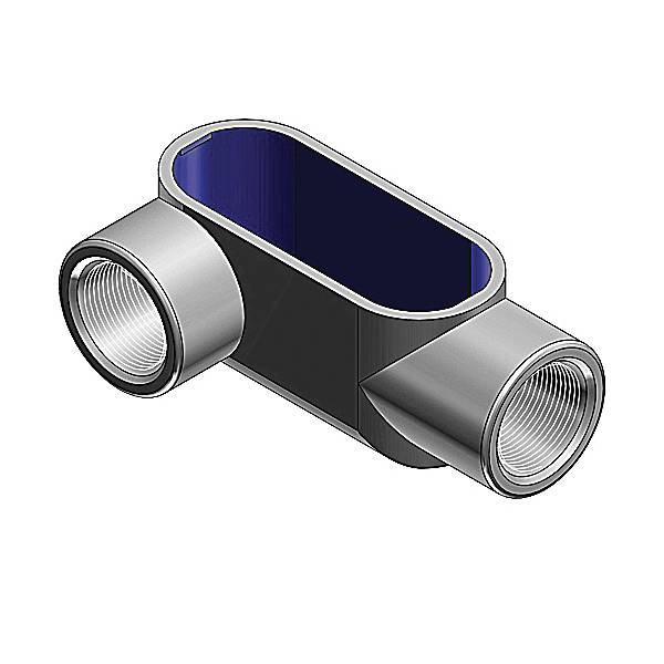 T&B® BlueKote® LR47 Type LR Conduit Body, 1-1/4 in Hub, Form 7 Form, 18.8 cu-in Capacity, Iron, Epoxy Powder Coated/Zinc Plated