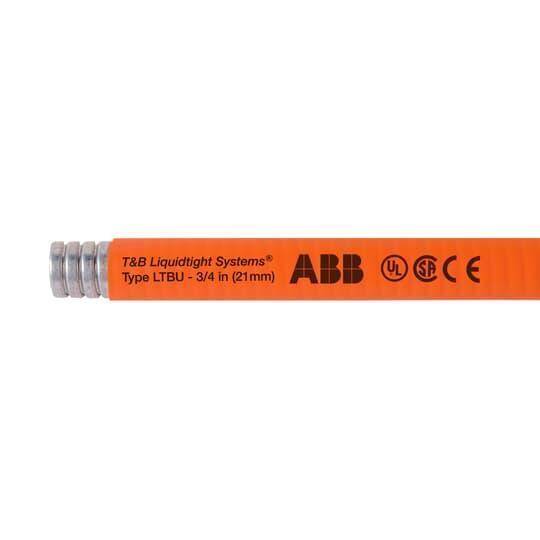 T&B® Industrial Fitting Liquidtight Systems™ LTBUS02E-C Type LTBU Liquid Tight Flexible Metal Conduit With PVC Jacket, 1/2 in Trade, 0.622 in ID x 0.84 in OD, 100 ft L, Steel