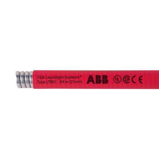 T&B® Industrial Fitting Liquidtight Systems™ LTBUS02R-C Type LTBU Liquid Tight Flexible Metal Conduit With PVC Jacket, 1/2 in Trade, 0.622 in ID x 0.84 in OD, 100 ft L, Steel
