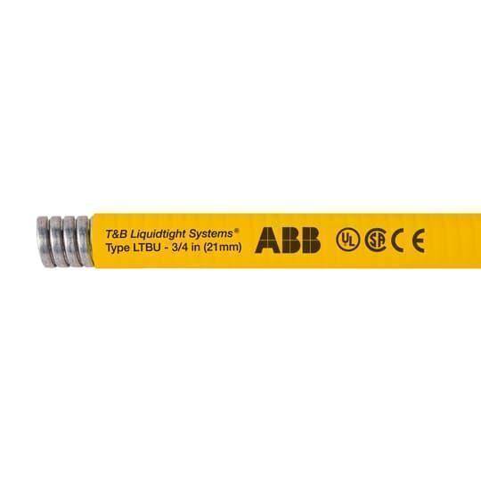 T&B® Industrial Fitting Liquidtight Systems™ LTBUS07Y-B Type LTBU Liquid Tight Flexible Metal Conduit With PVC Jacket, 2 in Trade, 2.02 in ID x 2-3/8 in OD, 50 ft L, Steel