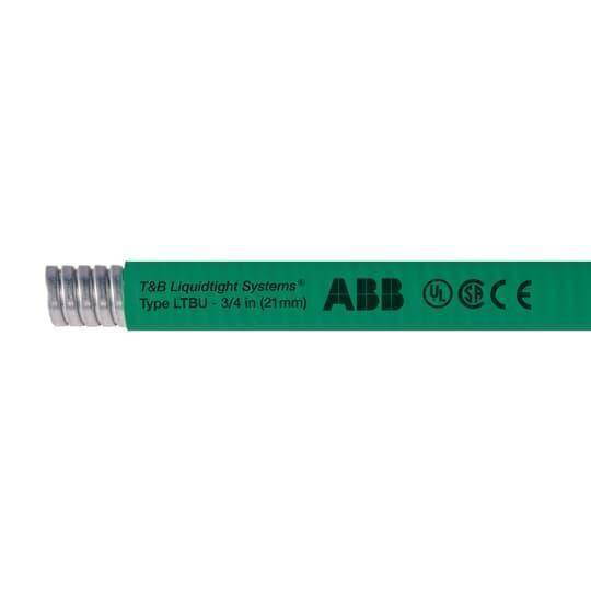 T&B® Industrial Fitting Liquidtight Systems™ LTBUS02N-C Type LTBU Liquid Tight Flexible Metal Conduit With PVC Jacket, 1/2 in Trade, 0.622 in ID x 0.84 in OD, 100 ft L, Steel