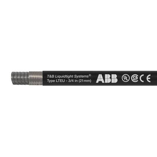 T&B® Industrial Fitting Liquidtight Systems™ LTEUS01B-C Type LTEU Standard Performance Liquid Tight Flexible Metal Conduit With PVC Jacket, 3/8 in Trade, 0.484 in ID x 0.71 in OD, 100 ft L, Steel