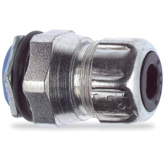 T&B® CHASE® 2633 Straight Cord Connector, 1/2 in Trade, 3/8 to 1/2 in Cable Openings, Steel