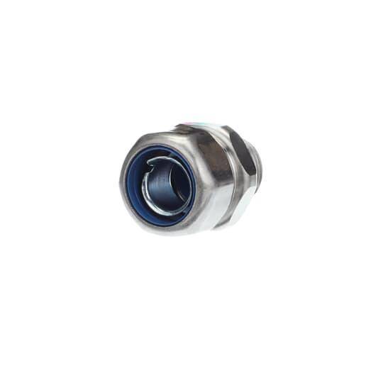 T&B® Industrial Fitting Safe Edge® 5332SST6 5300SST6 Insulated NPT Thread Standard Straight Conduit Connector With Dura Plate Ground Cone, 1/2 in Trade, 316 Stainless Steel