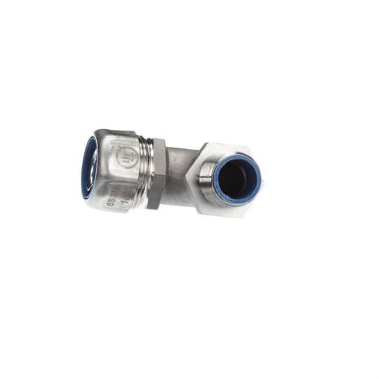 T&B® Industrial Fitting Safe Edge® 5352SST6 5300SST6 Insulated NPT Thread Standard Conduit Connector With Dura Plate Ground Cone, 1/2 in Trade, 90 deg, 316 Stainless Steel