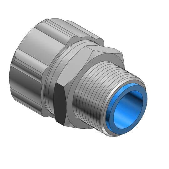 T&B® 7363 Insulated Straight Conduit Connector With PG Thread, 1/2 in Trade, Steel, Hot Dipped Galvanized