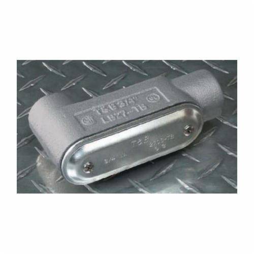 T&B® LR67CG-TB Type LR Pre-Assembled Conduit Body With Cover, Gasket, 2 in Hub, Form 7 Form, Iron/Neoprene/Stamped Steel, Epoxy Powder Coated/Zinc Plated