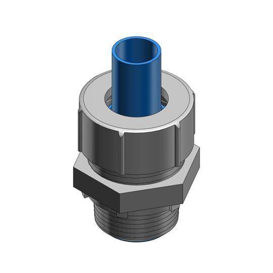 T&B® Plastic Bullet® LT100M Flexible Straight Conduit Connector With Nylon Insert, 1 in Trade, Steel