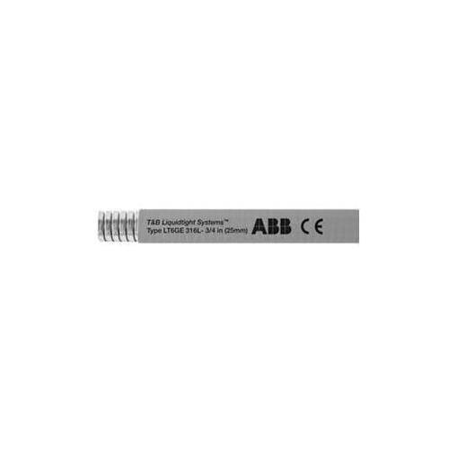 T&B® Industrial Fitting Liquidtight Systems™ LT6GES01G-C Type LT6GE Liquid Tight Flexible Metal Conduit With PVC Jacket, 3/8 in Trade, 0.484 in ID x 0.71 in OD, 100 ft L, 316 Stainless Steel