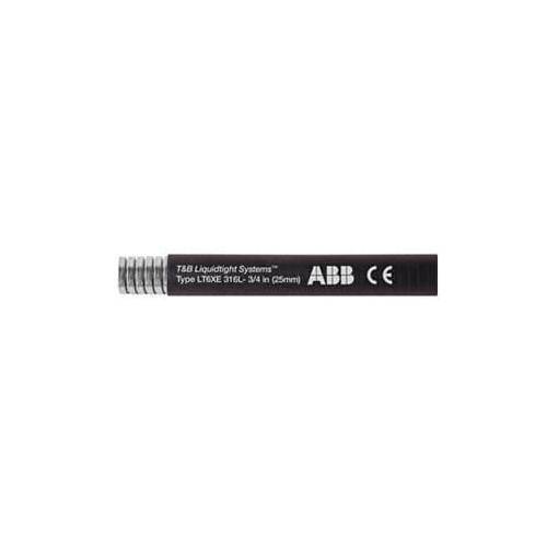 T&B® Industrial Fitting Liquidtight Systems™ LT6XES01B-C Type LT6XE Liquid Tight Flexible Metal Conduit With TPR Jacket, 3/8 in Trade, 0.484 in ID x 0.71 in OD, 100 ft L, 316 Stainless Steel