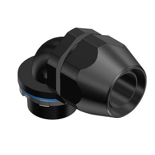 Carlon® Carflex® LT9100 Conduit Connector, 1 in Trade, 90 deg, Nylon 6.6