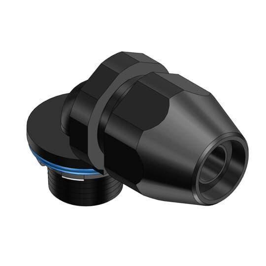 T&B® Plastic Bullet® LT938P Flexible Conduit Connector, 3/8 in Trade, 90 deg, Thermoplastic