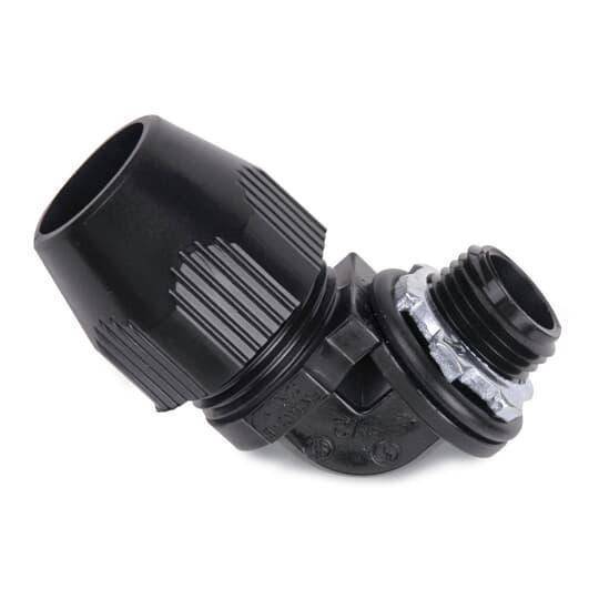 T&B® Plastic Bullet® LT950P Flexible Conduit Connector, 1/2 in Trade, 90 deg, Thermoplastic