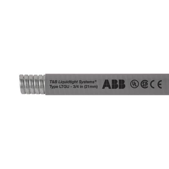 T&B® Industrial Fitting Liquidtight Systems™ LTGUS08B-A Type LTGU Liquid Tight Flexible Metal Conduit With PVC Jacket, 2-1/2 in Trade, 2.48 in ID x 2-7/8 in OD, 25 ft L, Steel