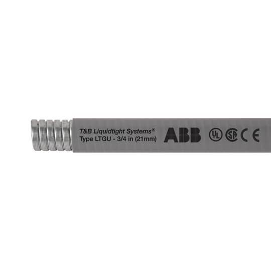 T&B® Industrial Fitting Liquidtight Systems™ LTGUS01B-L Type LTGU Liquid Tight Flexible Metal Conduit With PVC Jacket, 3/8 in Trade, 0.484 in ID x 0.71 in OD, 1000 ft L, Steel