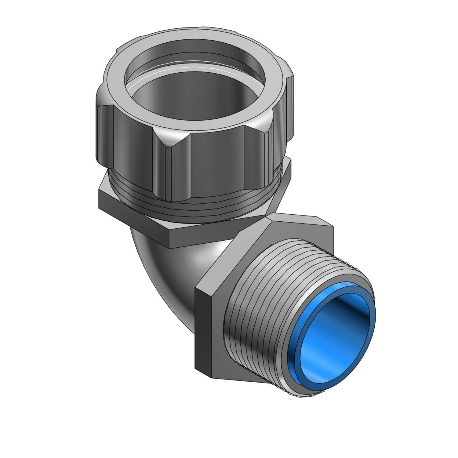 T&B Liquidtight Fittings 7356-TB Connector, 1-1/4 in Trade, Galvanized Steel