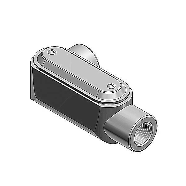 T&B® LL47CG-TB Type LL Pre-Assembled Conduit Body With Cover and Gasket, 1-1/4 in Hub, Form 7 Form, Gray Iron, Zinc Plated with Epoxy Powder Coated