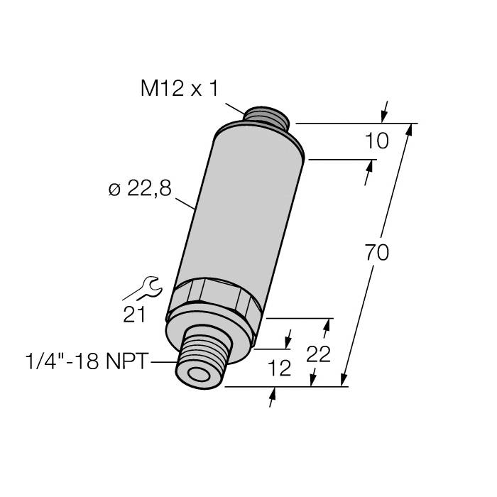 Turck PT3000PSIG-13-LI3-H1131 PT Series Pressure Transmitter With 2-Wire Current Output, <2 ms Response, Analog Output, 8 to 33 VDC
