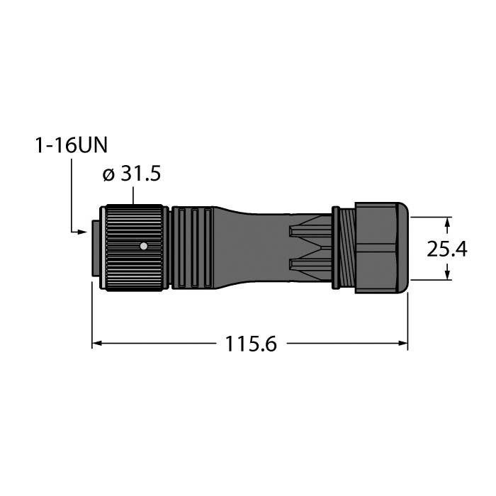 Turck B 7181-0/21 Straight Female Round Connector, 600 VAC, 8 A, 9 to 16 mm